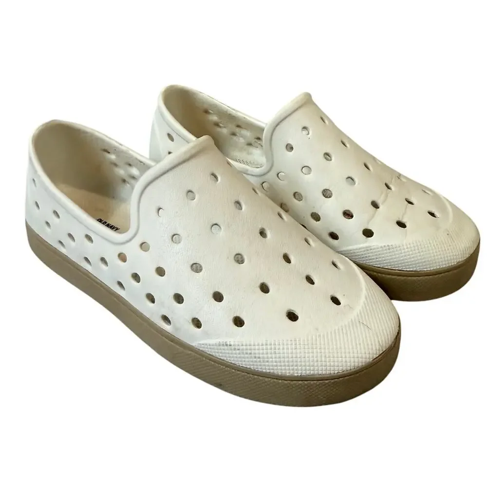 OId Navy White Perforated Rubber Water Shoes Slip Oh Sandals Little Kid 10 READ